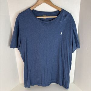 Polo Ralph Lauren V Neck T Shirt, Men’s 2XL, Blue (white Pony) Short Sleeve